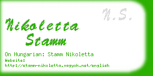 nikoletta stamm business card